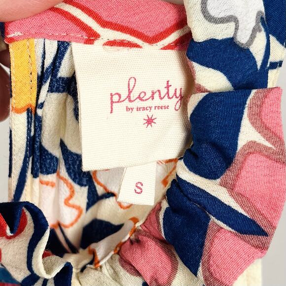 Anthropologie Tracy Reese Floral Ruffled Tie-Waist Colorful Romper Small - Picture 8 of 8